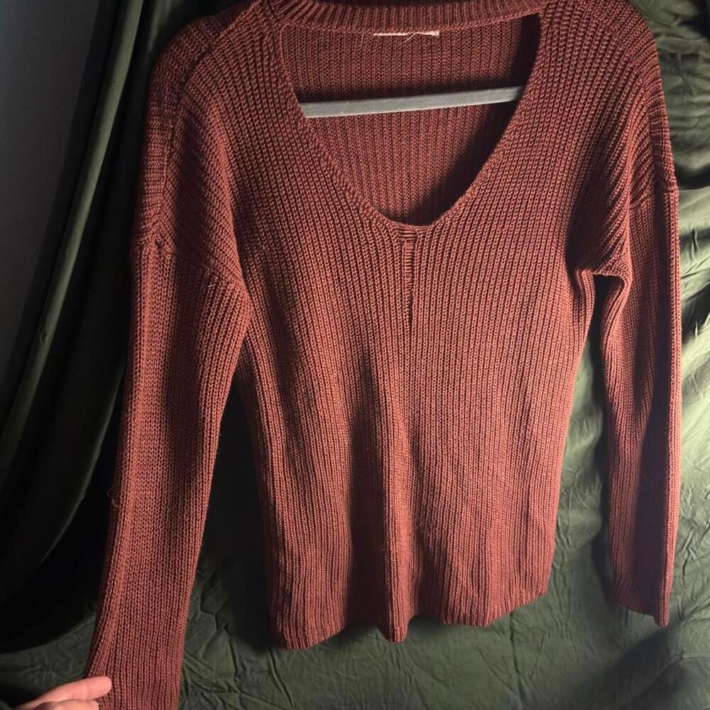 Rose Women's Burgundy and Orange Jumper